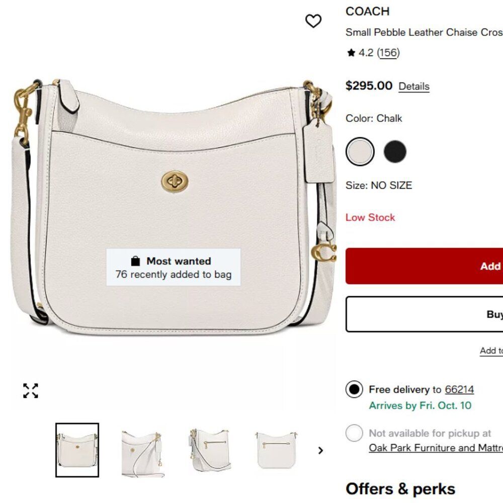 Coach Leather Crossbody Chaise Purse Handbag Chalk White Brass Hardware